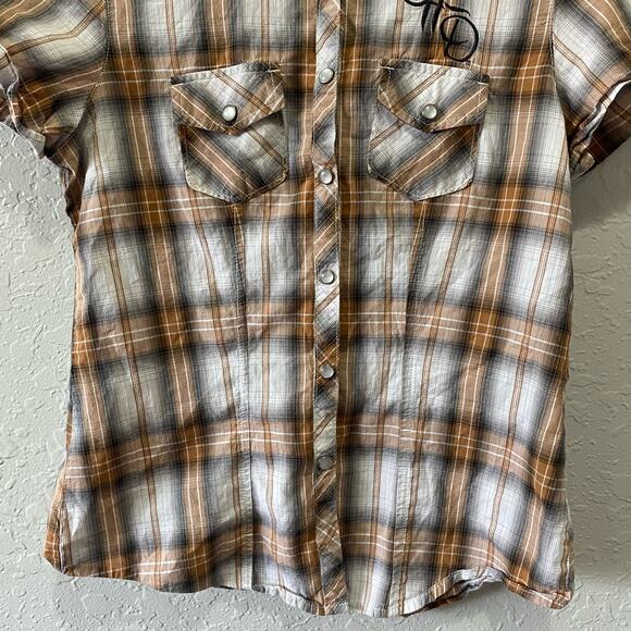 Harley Davidson Plaid Embroidered Women's Shirt Size XS - Picture 3 of 5